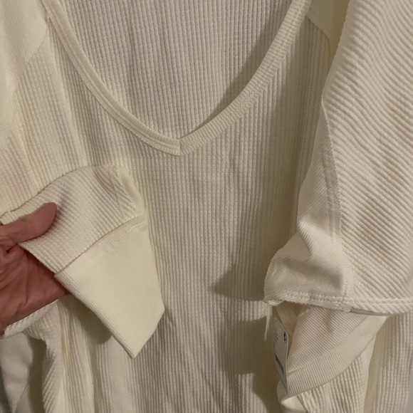 Free People Ribbed Cream Top - Picture 5 of 6